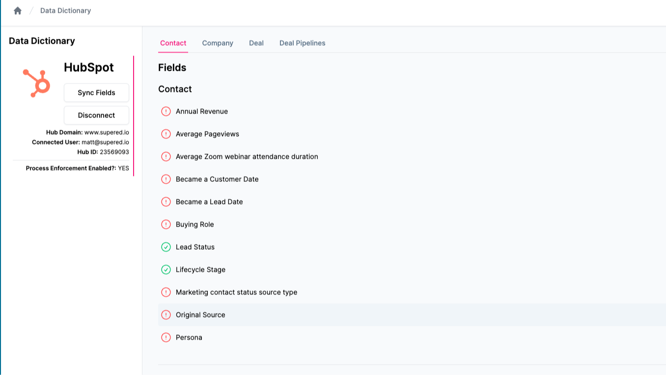 Keep track of your HubSpot fields